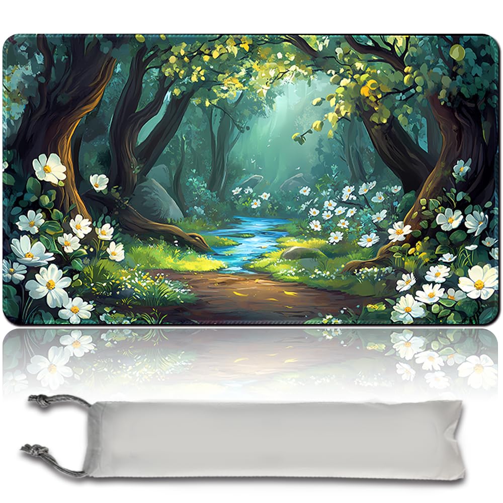 MTG Play Mat MTG PlayMat -60 cm x 35 cm, Original Art, Non-Slip TCG Play Mat with Rubber Base and Stitched Edges, Commander TCG Rollable & Foldable Card Mat (No Zone, mtg48-4)