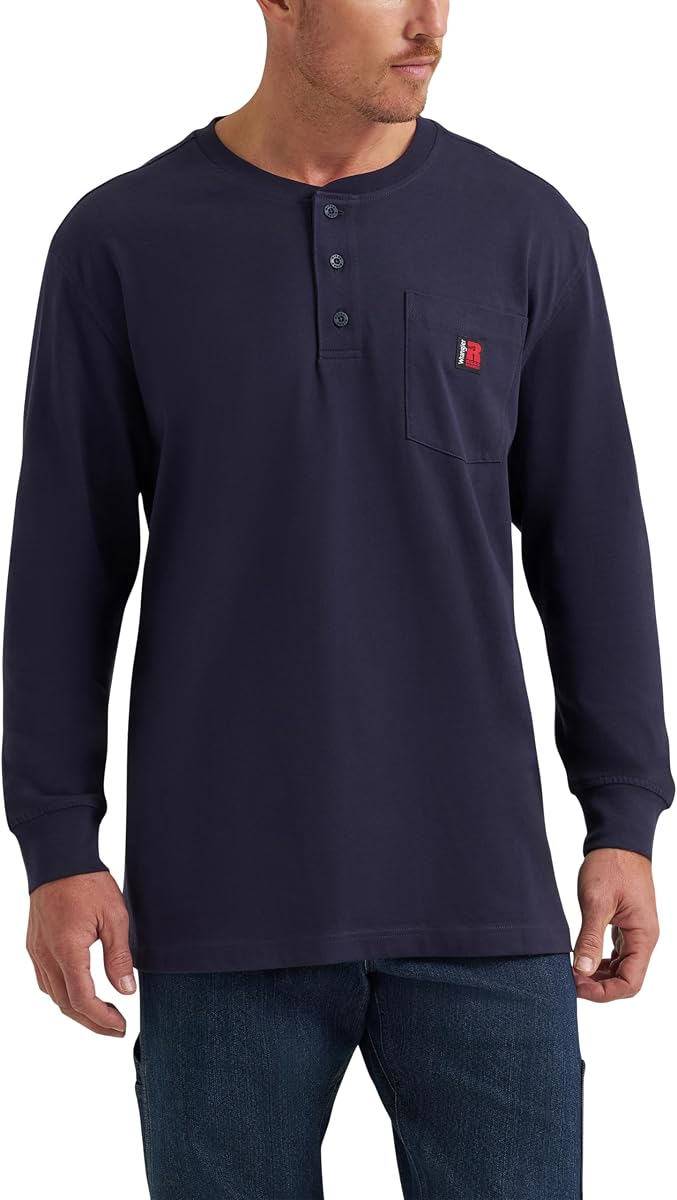 Riggs Workwear Men's Long Sleeve Henley Tee