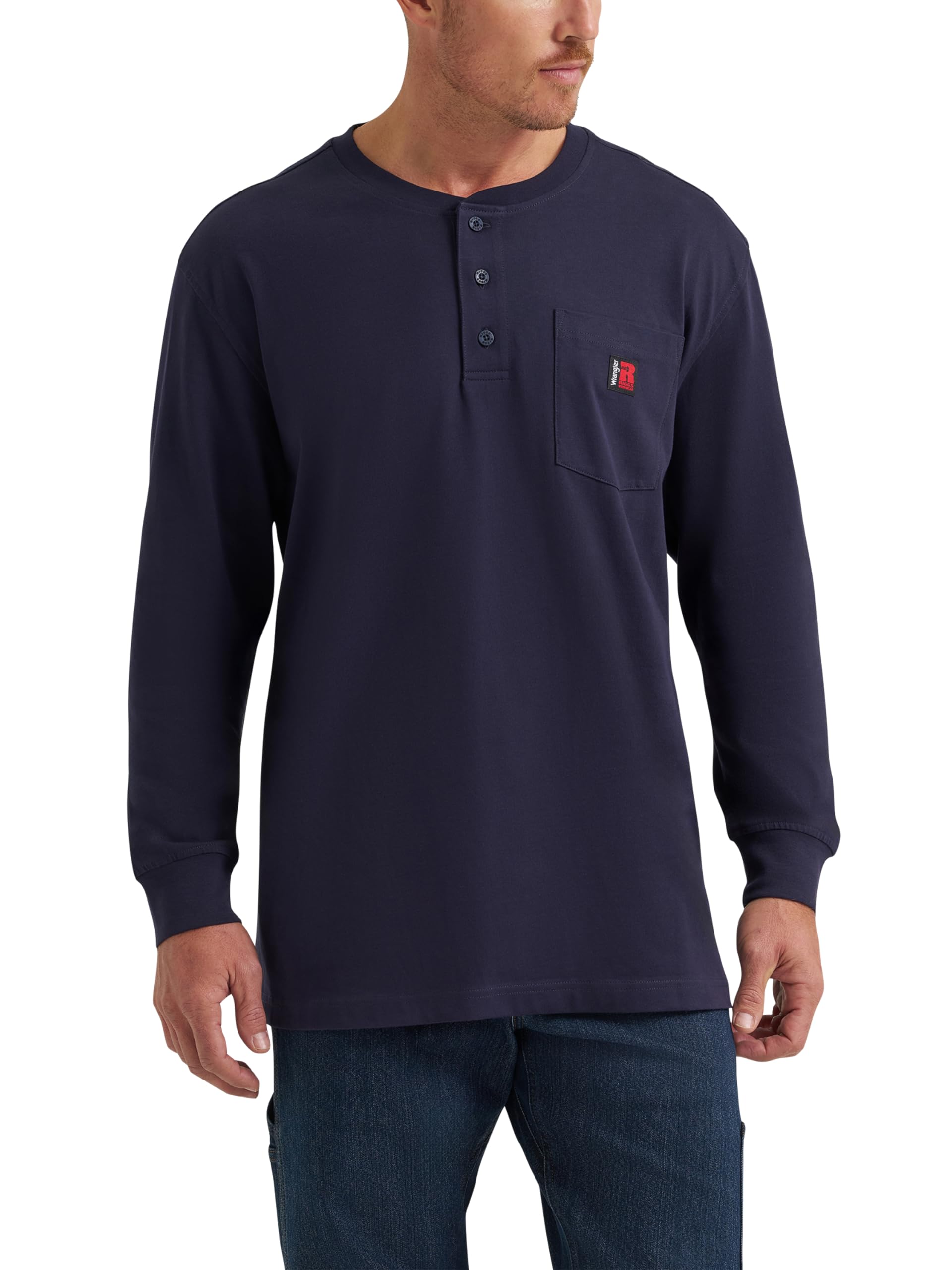 Wrangler Riggs Workwear Henley-T-Shirt für Herren, langärmelig