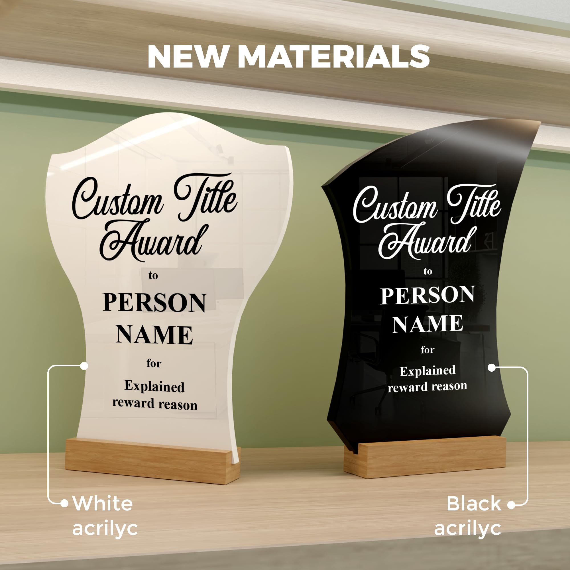Trophée Acrylique Personnalisable Toyofmine – Plaque 21x7 Cm – Cadeau Pour Employés Ou événements