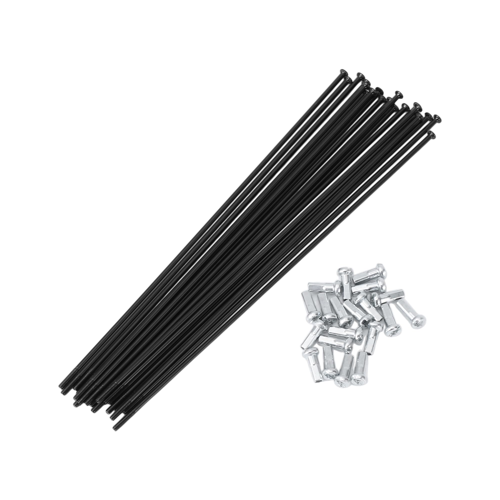 INFINAUTO 20 Set 14G Straight Pull Bicycle Spokes 165mm Straight Pull Bike Wheel Spokes Carbon Steel Black