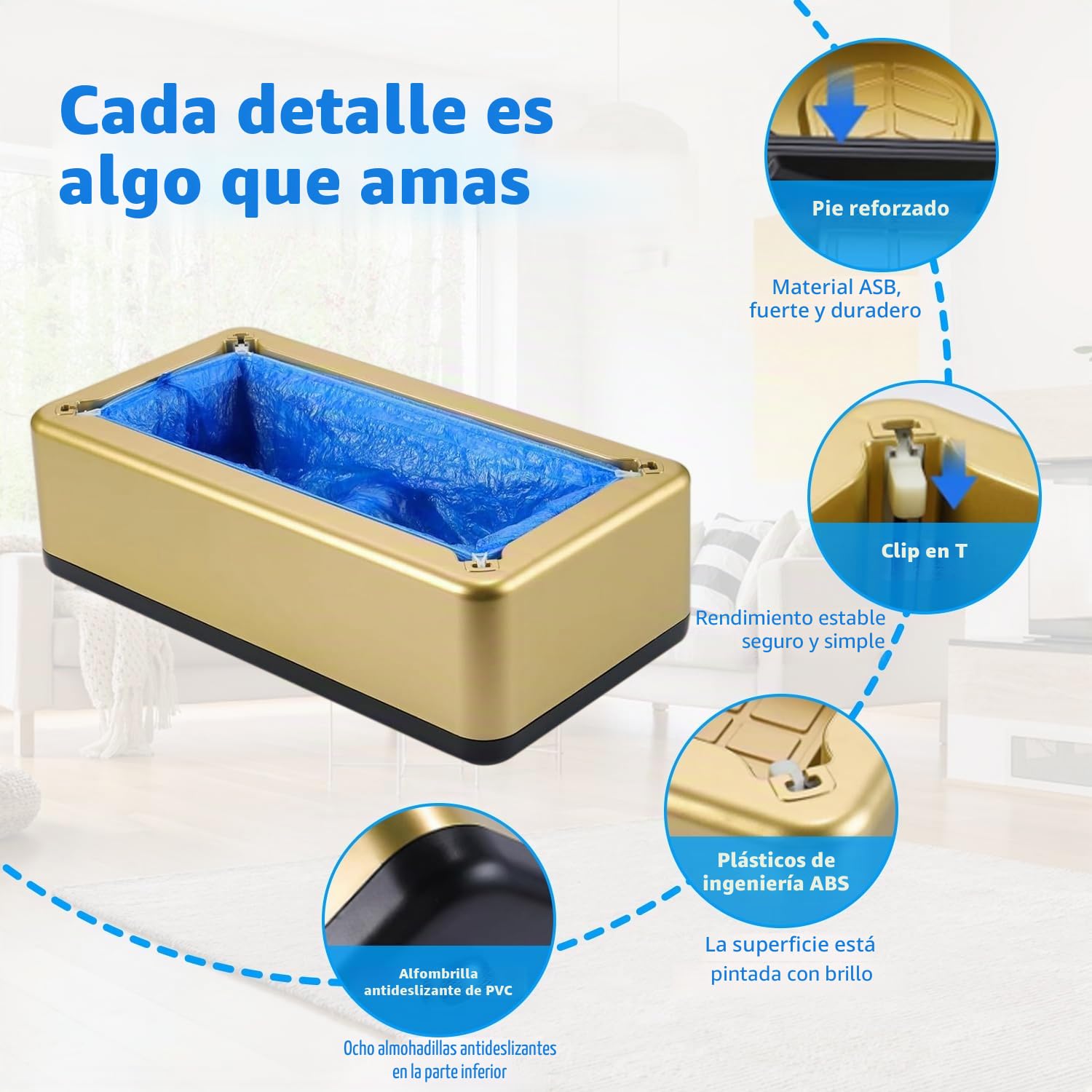 Cubrezapatos desechables, máquina automática portátil de aplicación de cubrezapatos con 100 piezas de cubrezapatos desechables, dispensador automático de cubrezapatos para el hogar, oficina, fábrica