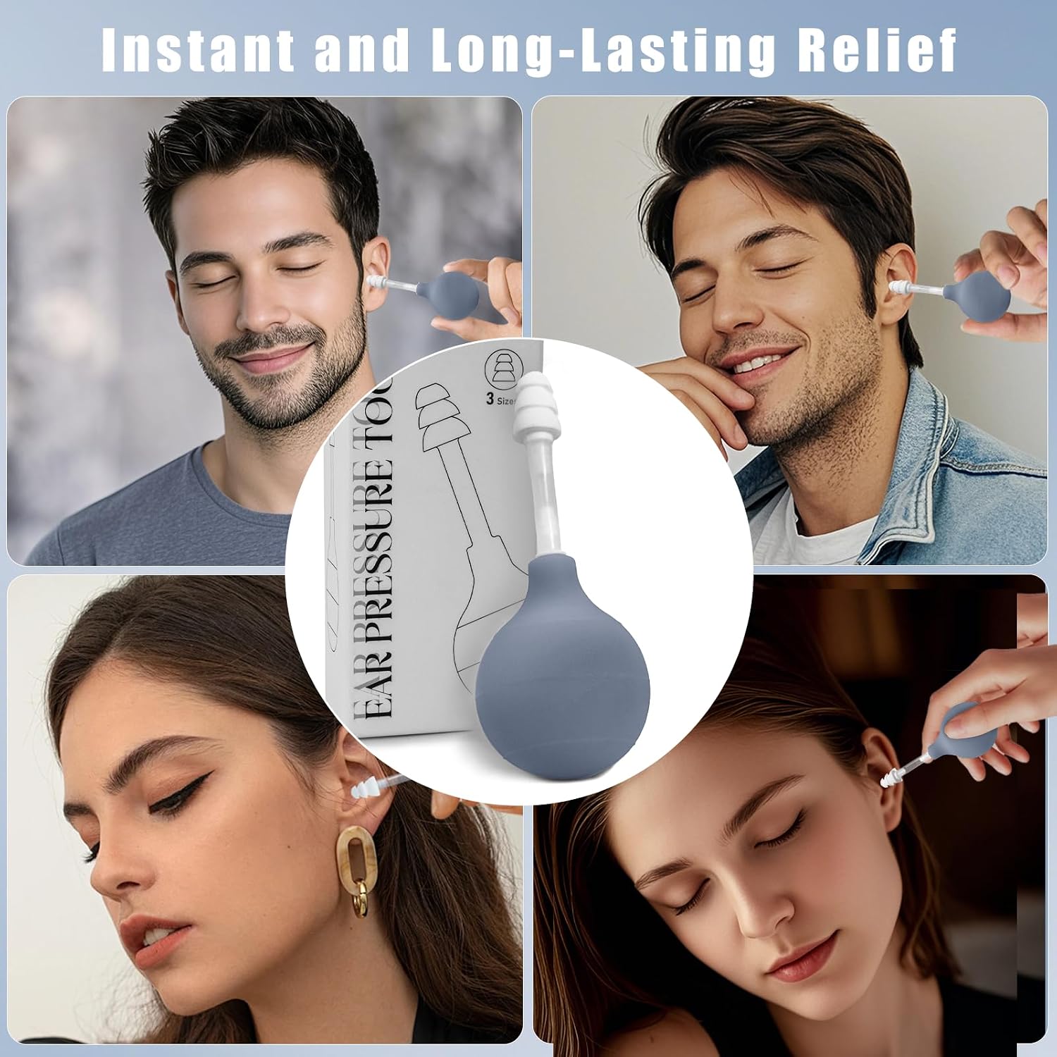 Migraine & Ear Pressure Relief Device | Tension Headache, Ear Ache & Airplane Pressure Relief | Drug-Free Migraine Relief Products Gift for Sufferers（Blue） image 3