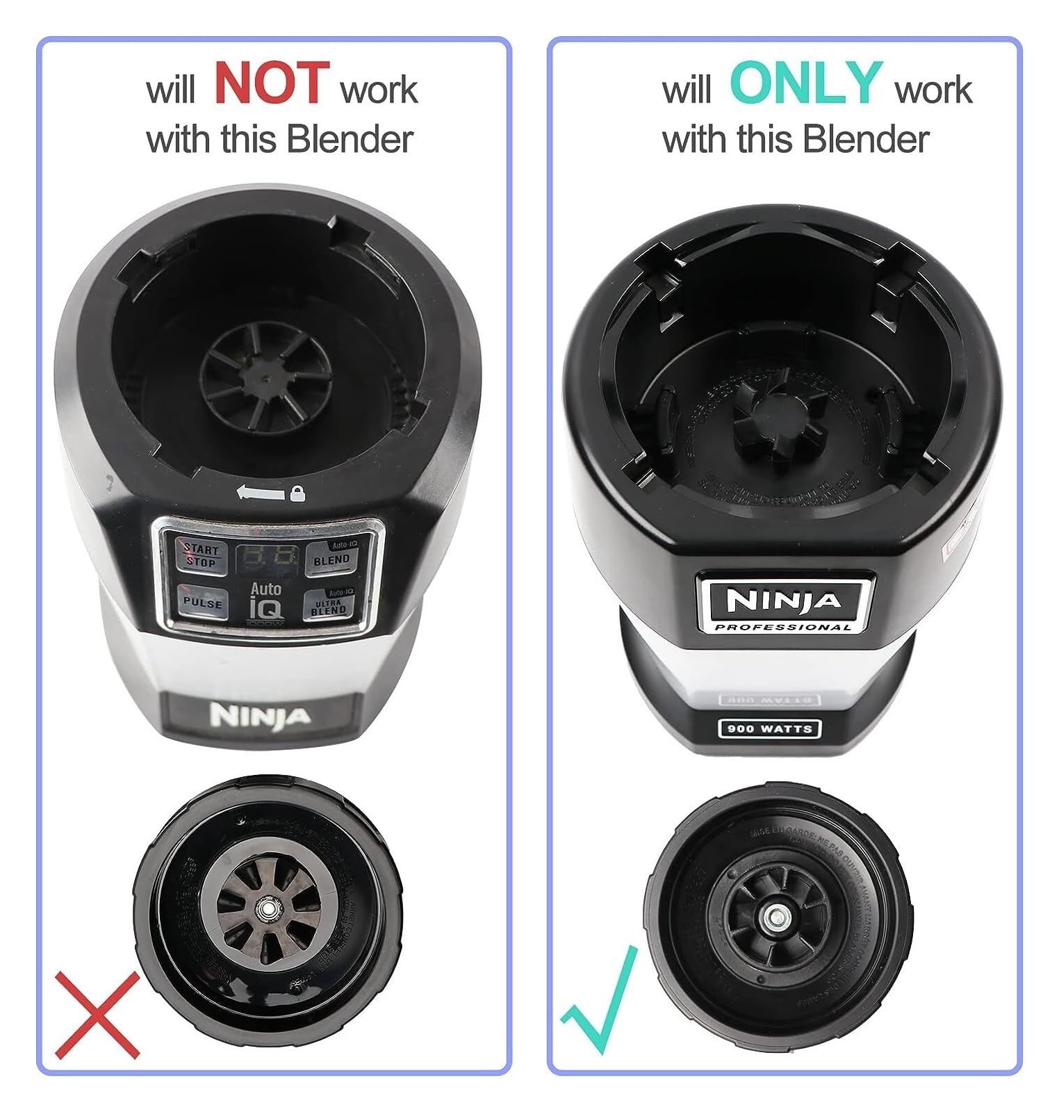 Genérico Hoja Hembra de 6 Aletas Compatible con Ninja Auto IQ BL450