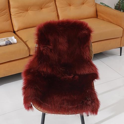 Miniatura 140 de Alfombra de piel sintética de piel de oveja, esponjosa, esponjosa, color negro, de 3 x 4 pies, para dormitorio, mesita de noche, suelo, sala