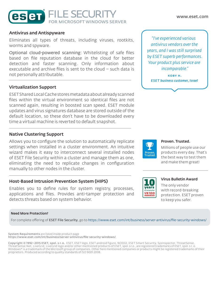 ESET File Security - 1 user, 3 years (Email Delivery in 2 ...