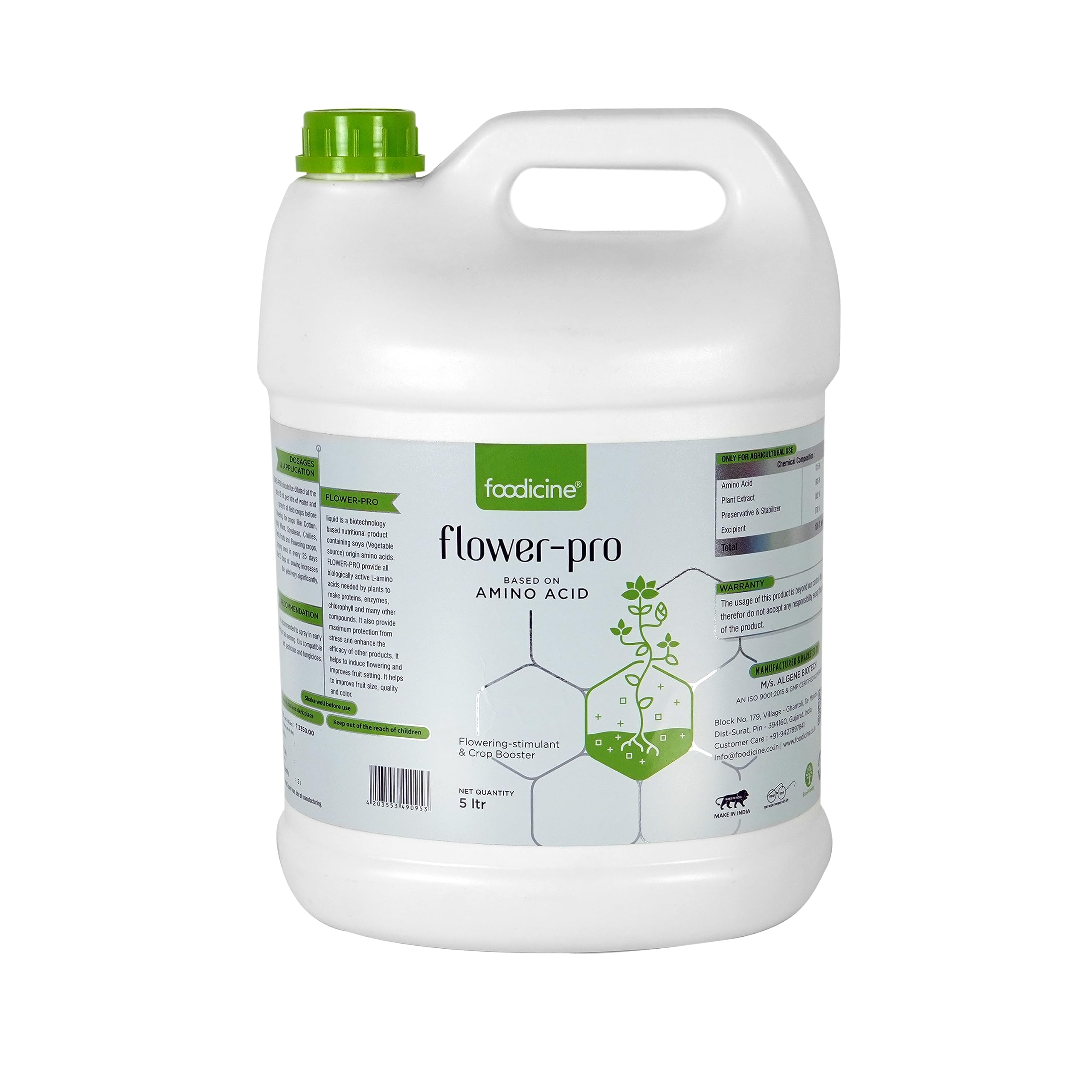 Foodicine (5 Ltr) Amino acid Based Flowering Stimulant & Crop Booster Liquid Fertilizers For Plant Food Growth Root Boost & Plant Tonic indoor Outdoor, Home Garden Plant Food Fertilizer for Green (B0CFHK7DYK) Amazon Price History, Amazon Price Tracker