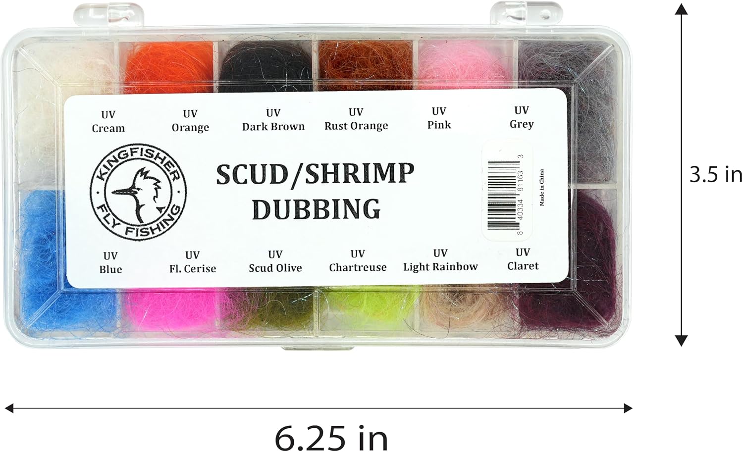 Kingfisher Fly Fishing Scud/Shrimp Fly Tying Dubbing Dispenser