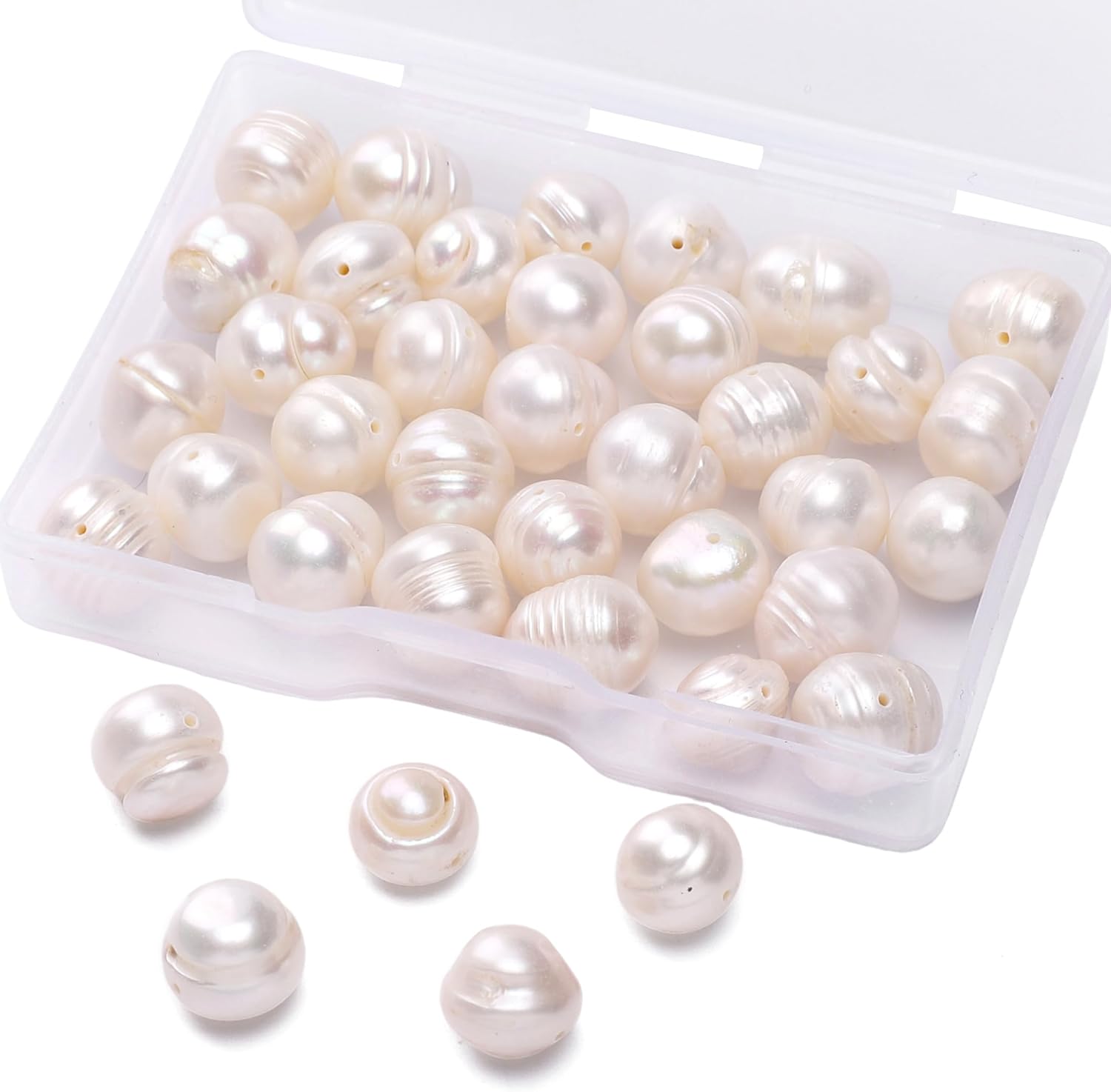 Natural Pearl Beads Potato 10-11mm White Freshwater Cultured Loose Gemstone Beads for DIY Jewelry Making 13.8''/Strand HQ - Image 2