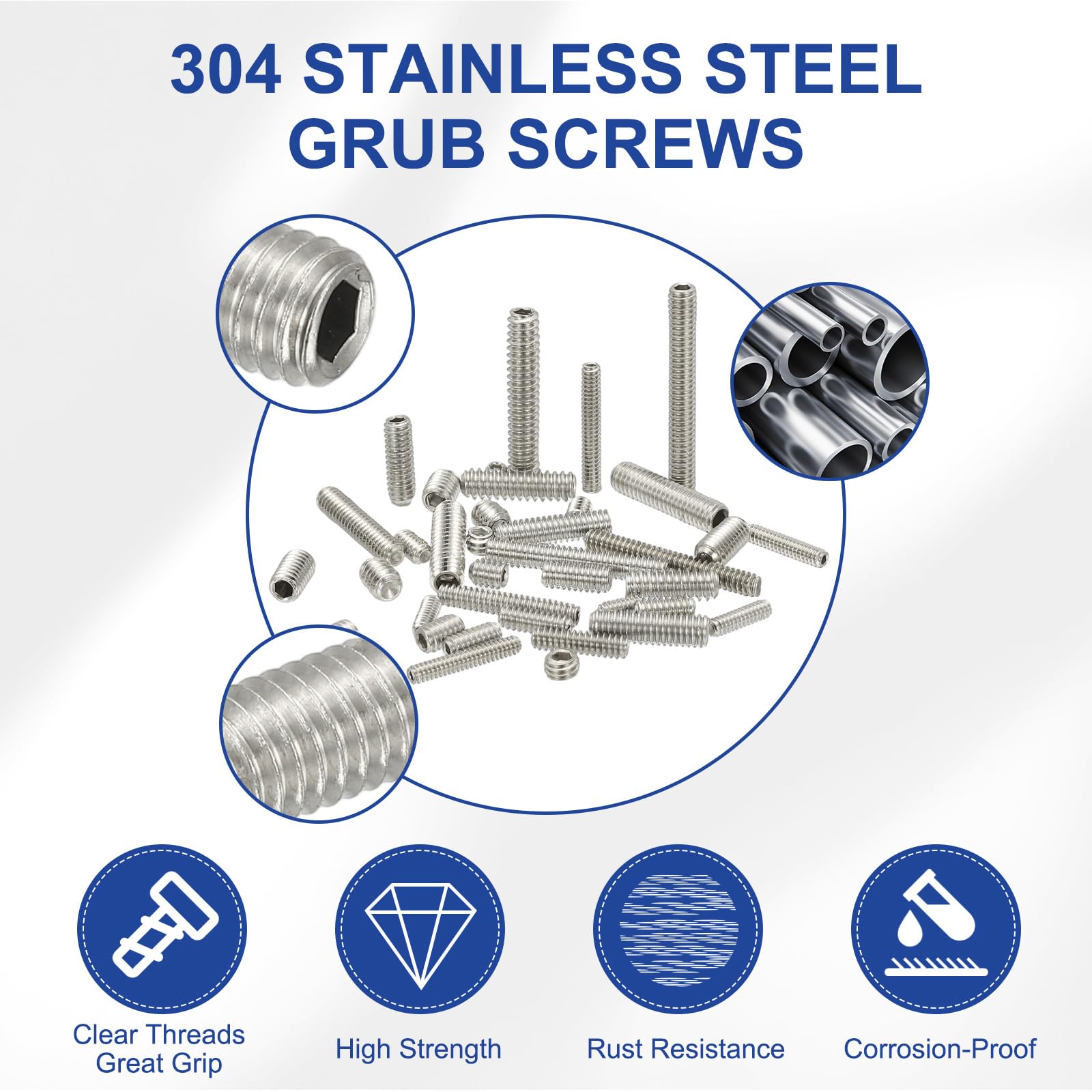 PATIKIL #8-32x1" Internal Hex Socket Set Grub Screws - Image 4