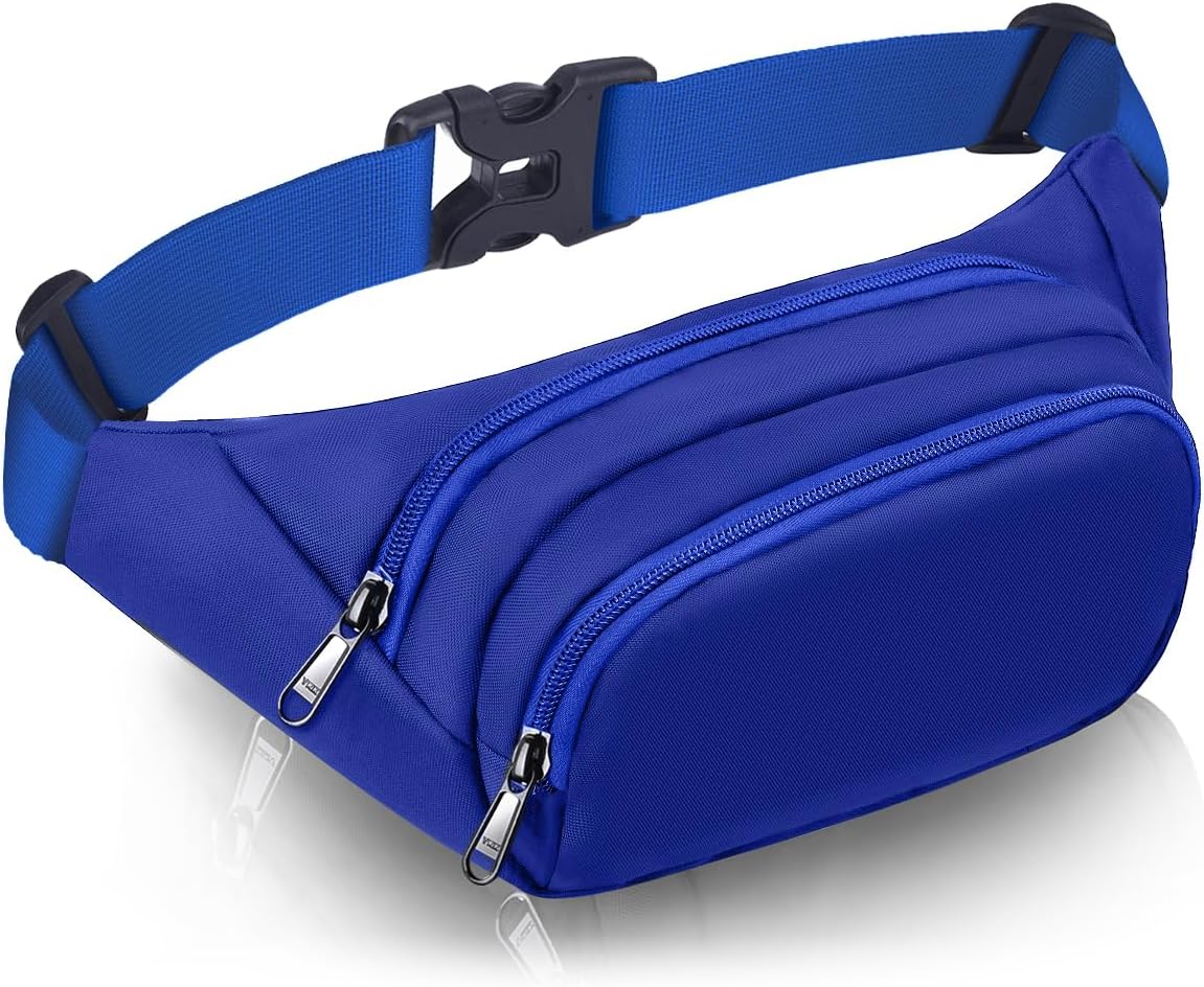 Large Fanny Pack for Women Men - Syican Waist bag with 3-Zipper Pockets, Gifts for Enjoy Sports Traveling Workout Casual Hands-Free crossbody bags Fits MAX 7.9'' iPad & 6.6'' Phone