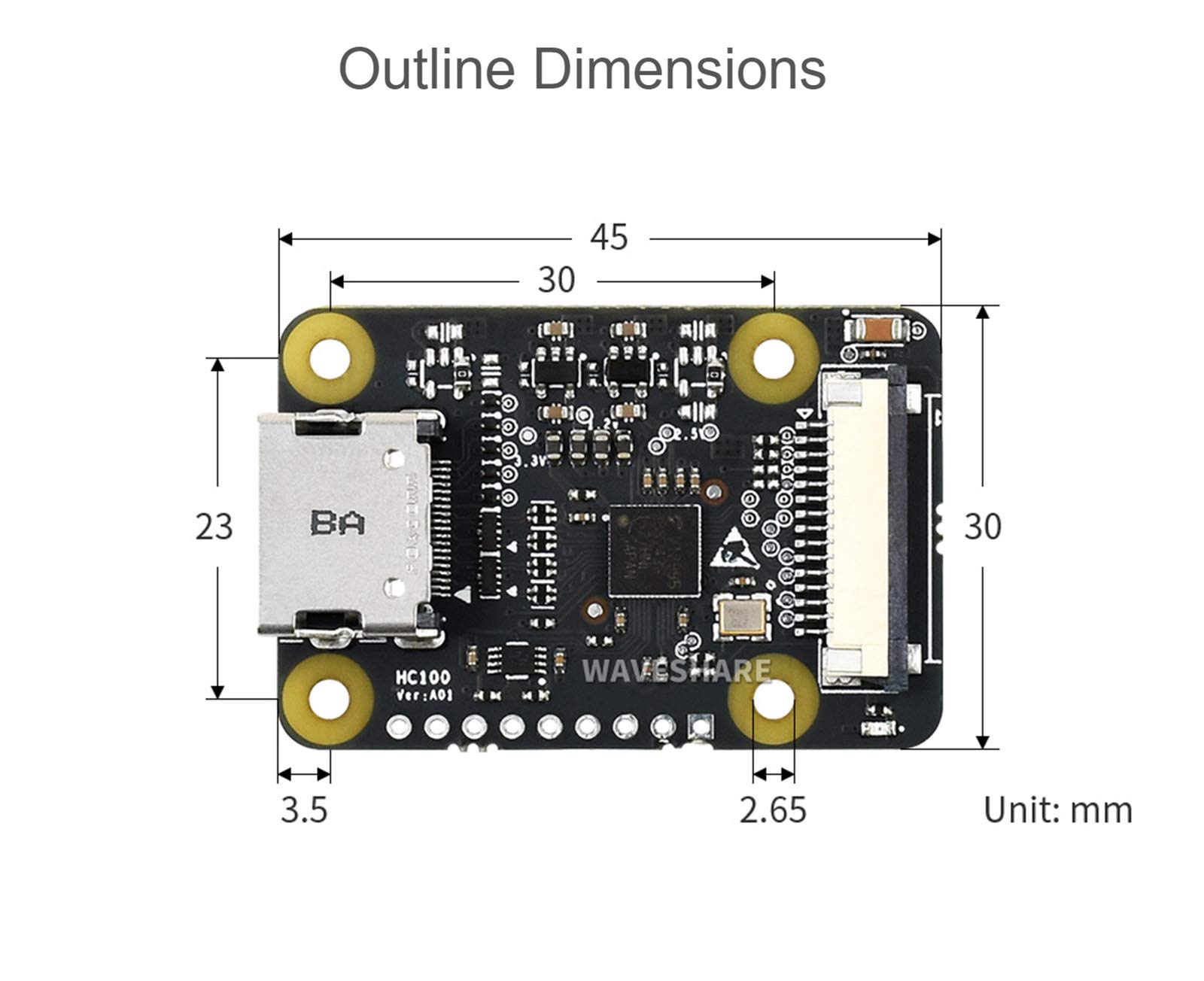 Waveshare Adaptador HDMI a CSI para Raspberry Pi, Soporte de Entrada HDMI de la cámara hasta 1080p @30fps, retrocompatible, para Raspberry Pi 4B/3 B+ / A+ / B / 2B / B+ / A+ / Zero W