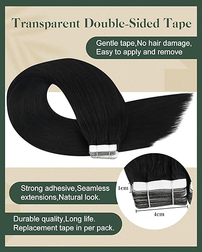 Miniatura 3 de Ugeat - Extensiones de cabello humano de 12-24 pulgadas 100% Remy con cinta adhesiva