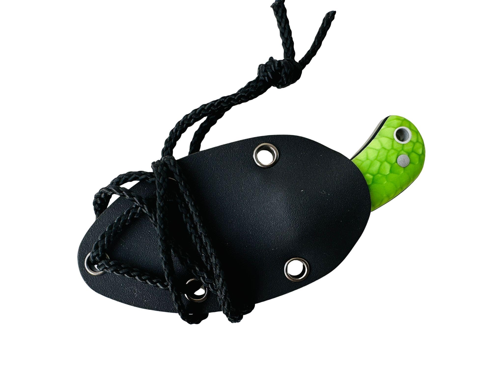 Cudeman Nuevo Cuchillo de Cuello Yoda 200-JV-K KYDEX Hoja de Acero Böhler N-695 y empuñadura de Juma verde serpiente de 5,8 cm para Caza, Pesca, Supervivencia y bushcraft + Portabotellas Regalo