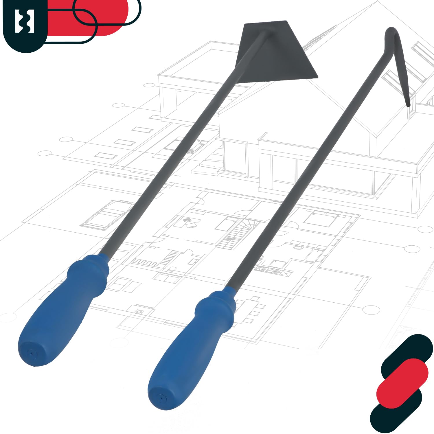 KOTARBAU® Rascador + Atizador para Estufas, chimeneas, barbacoas, Acero Lacado, Atizador para Remover Las brasas, leña o carbón, Accesorio de Chimenea, Rasqueta, Atizador de Fuego, Resistente