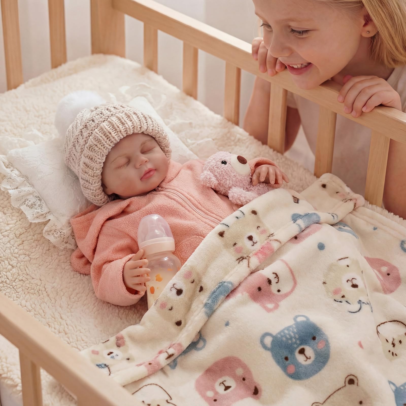 BABESIDE Reborn-Baby Puppen Mädchen - 20 Zoll Realistische Reborn Puppen mit weichem Stoff Körper, Lebensecht Newborn Puppen mit Zubehör für Mädchen Jungen