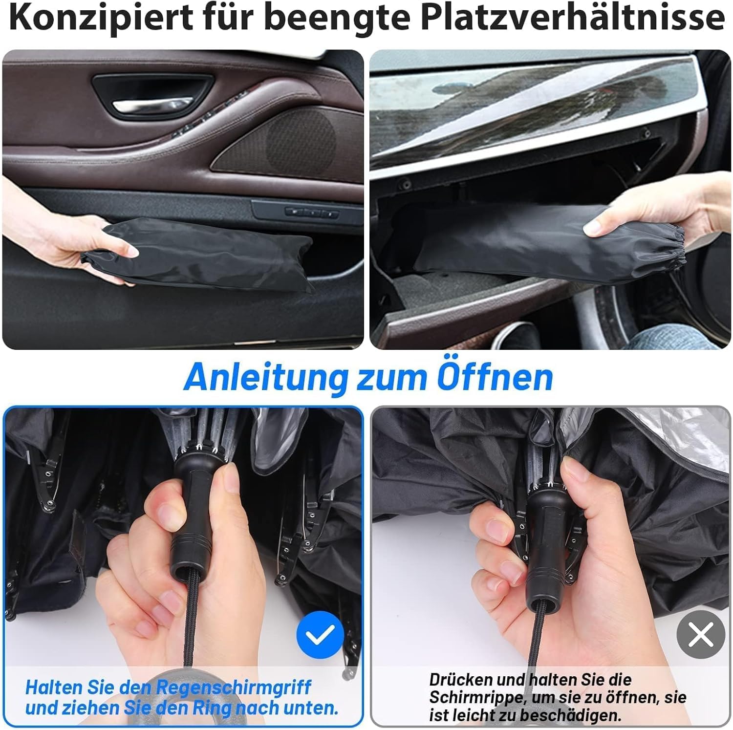 Parasol Coche Delantero Compatible para Volkswagen VW T-Cross 2019-2022, Parasol Paraguas Coche Protección UV Plegable Tapa Sol Carro,S-29 * 51in