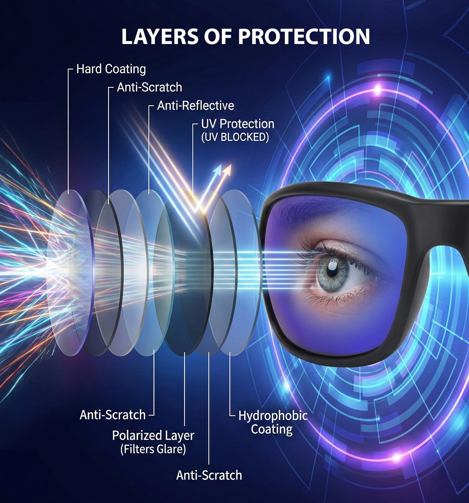 maivnz Gafas de sol polarizadas flotantes para hombres y mujeres, gafas deportivas UV400 insumergibles para kayak, navegación y surf, Marco negro azul Revo, conventional