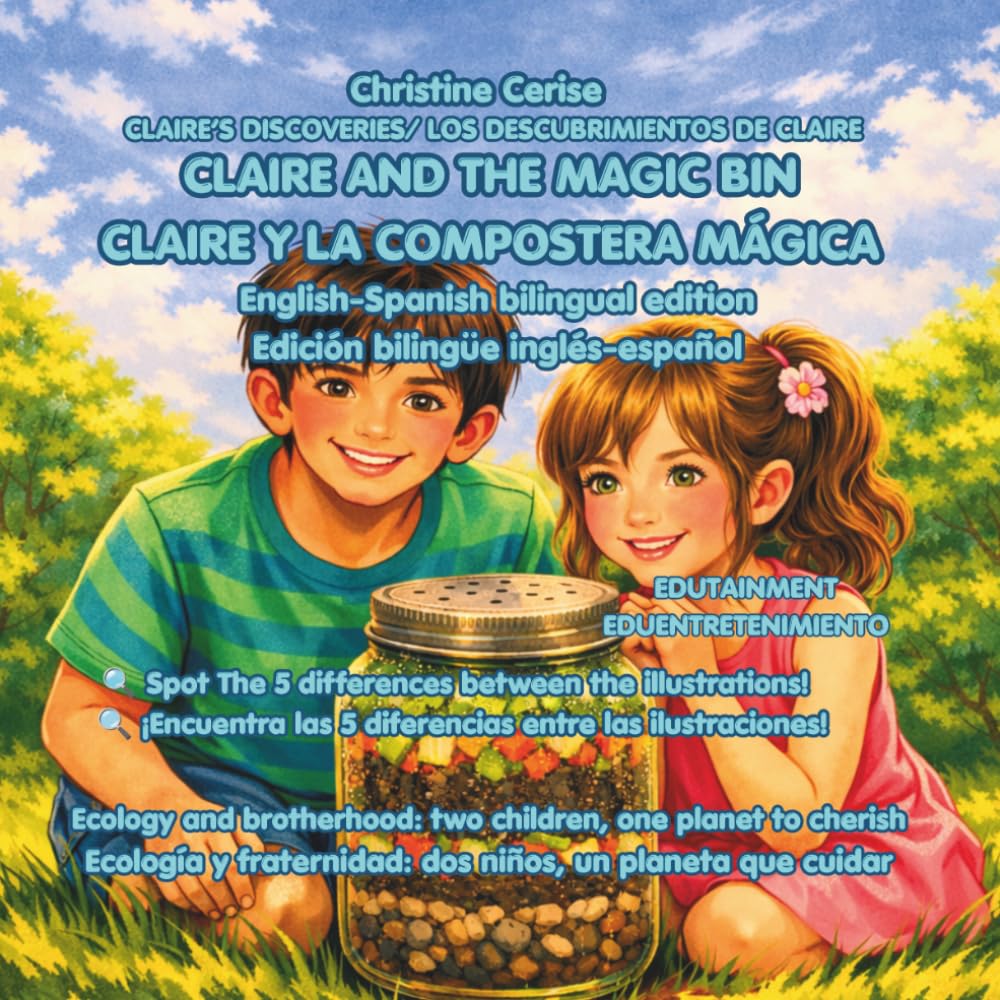 CLAIRE AND THE MAGIC BIN CLAIRE Y LA COMPOSTERA MÁGICA (En-Sp bilingual edition): Ecology and brotherhood: two children, one planet to ... Discoveries — Bilingual Edition EN-ES)