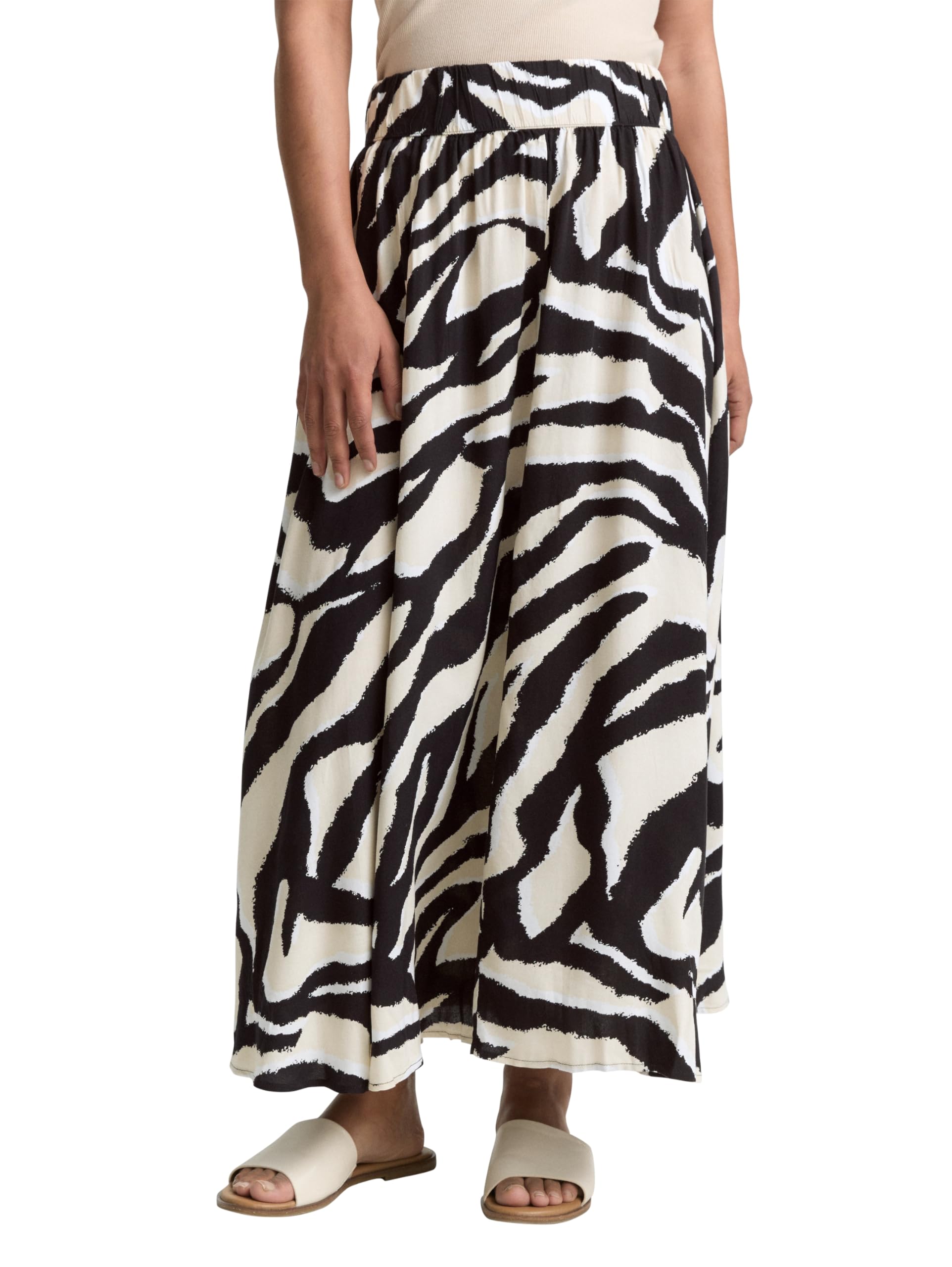 Tom Tailor Damen High Waist Midi-Rock aus Viskose