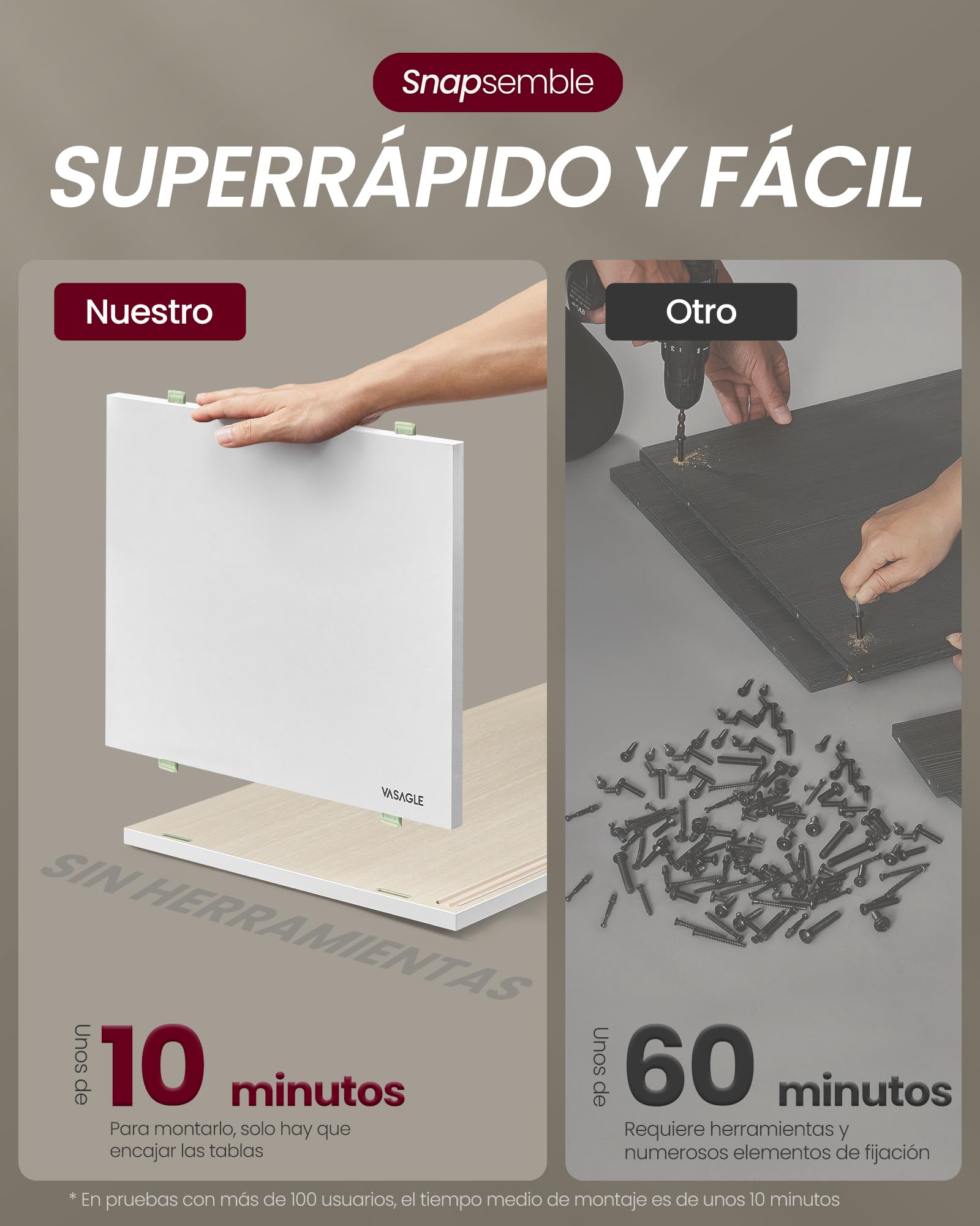 VASAGLE Mueble TV para Televisores de hasta 32/45/50/55/60 Pulgadas, Montaje Súper Rápido Sin Herramientas Toolless, para Salón, Vidrio Ranurado, Moderno, 140 x 39 x 45 cm, Blanco LTV466W01
