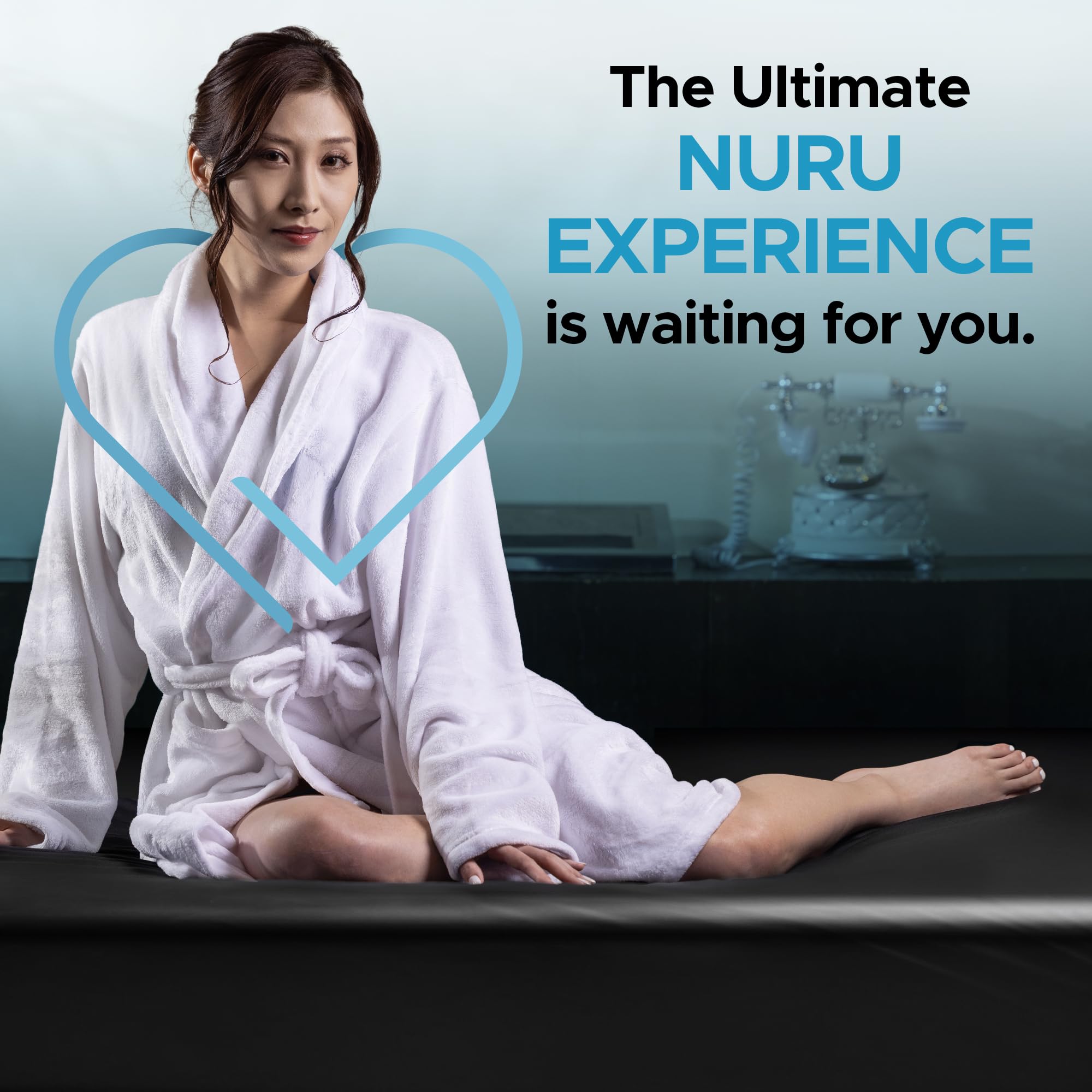 Black Vinyl US King Waterproof Fitted Massage Bed Sheet with Side Pocket | Mattress Protector, Bed Cover for Nuru Massage - Oil, Water-Based, Silicone Safe | 78?x 80?+15.7? Deep Pocket