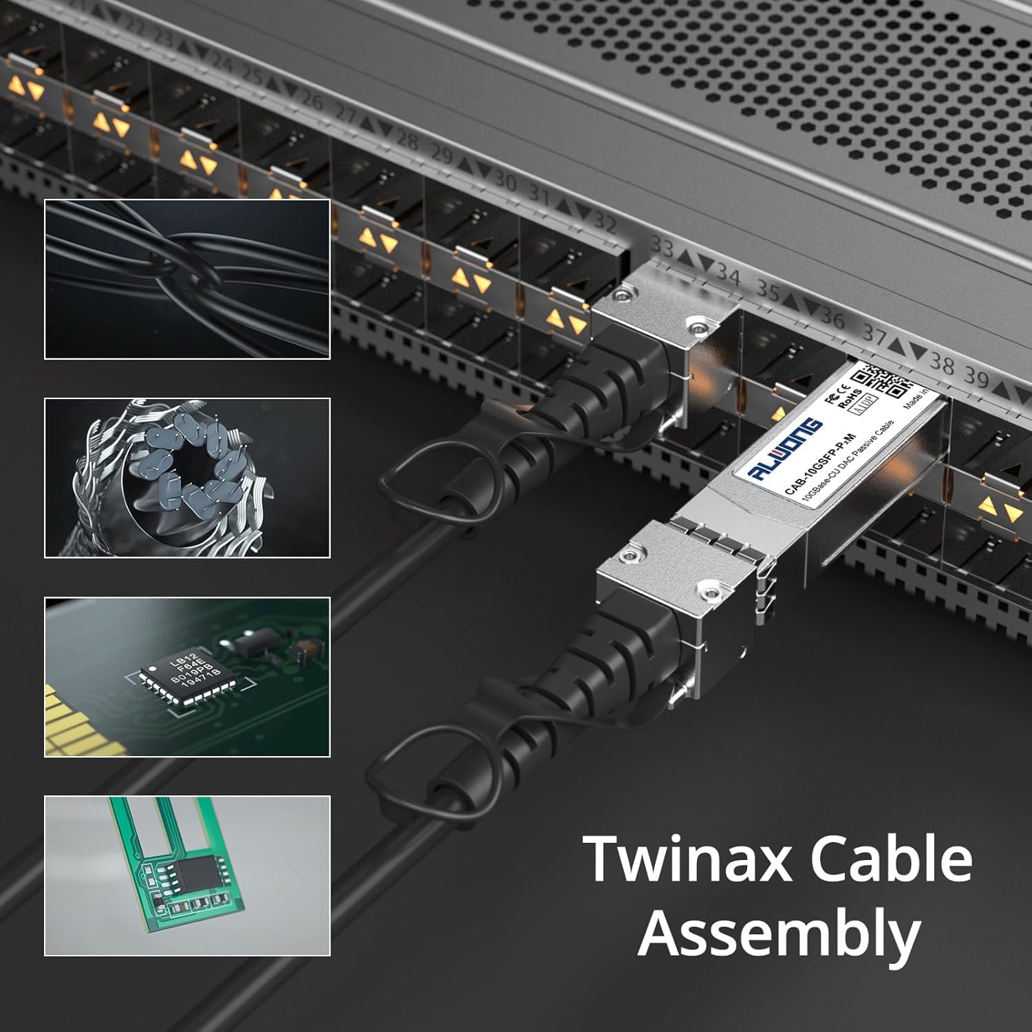 Cavo Rame Collegamento Diretto 10G 3 m/9,84 piedi Confezione da 2, Cavo DAC Twinax Passivo SFP+ per Cisco, Ubiquiti, Arista, D-Link, Intel, Meraki, Mikrotik, Netgear, TP-Link ecc.
