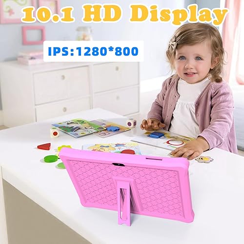 Miniatura 3 de Tableta para niños de 10 pulgadas Android 12 - 4GB RAM 64GB ROM, pantalla táctil IPS 1280x800, Iwawa y control parental, cámara dual WiFi, batería