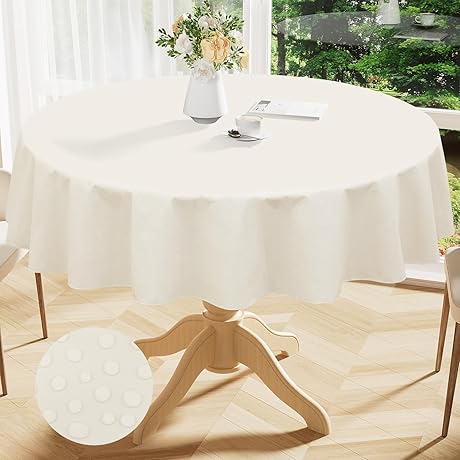 Smiry Round Vinyl Tablecloth 60 Inch