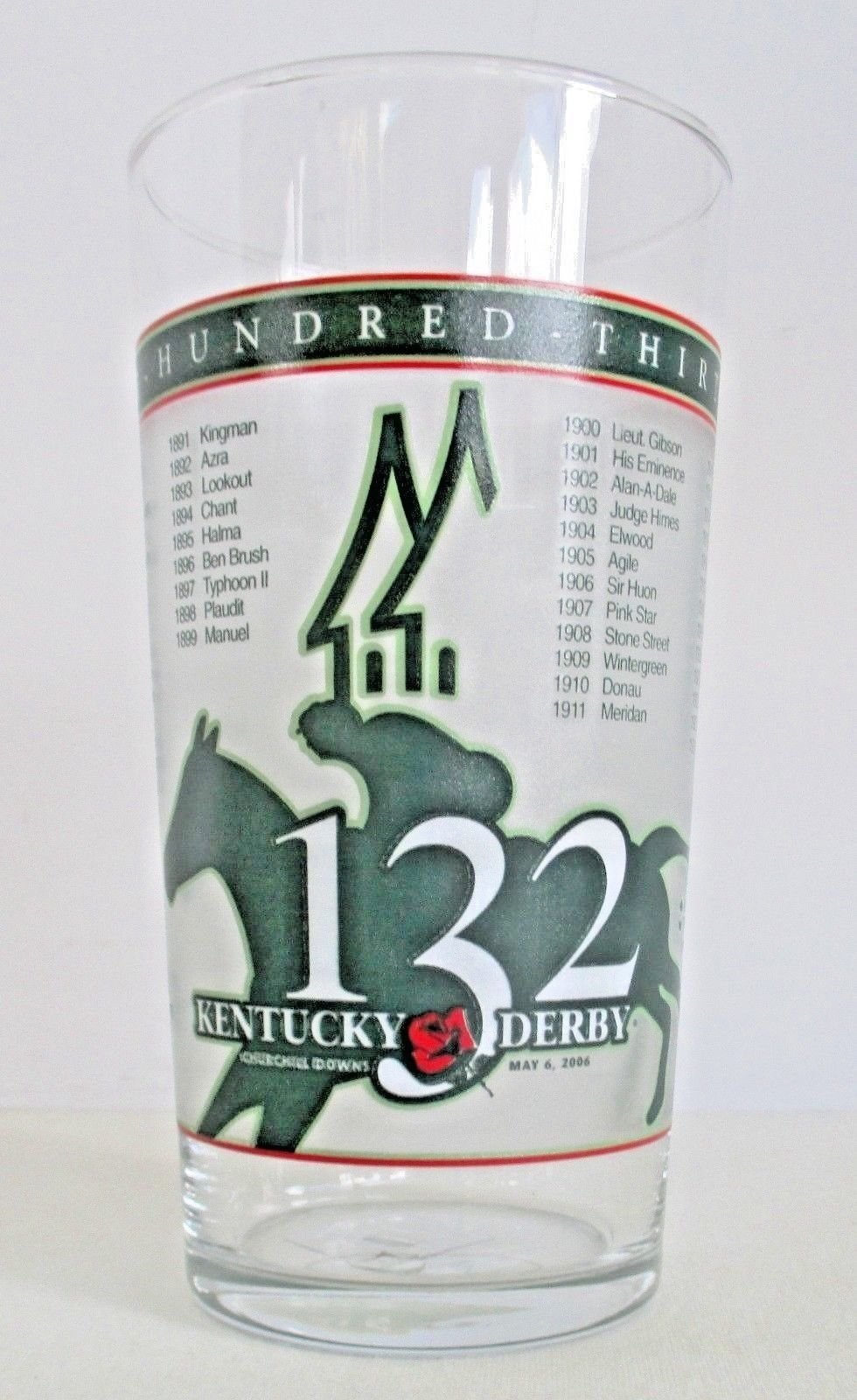 Kentucky Derby 132 May 6 2006 Official Harry M Stevens Glass