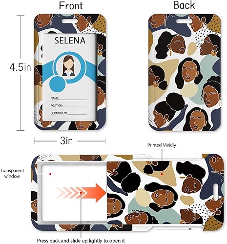 Miniatura 100 de Funny Chicken Badge Holder with Retractable Reel ID Card Badge Case with Carabiner Clip Heavy Duty Vertical Card Name Tag Badge Protector Cover for