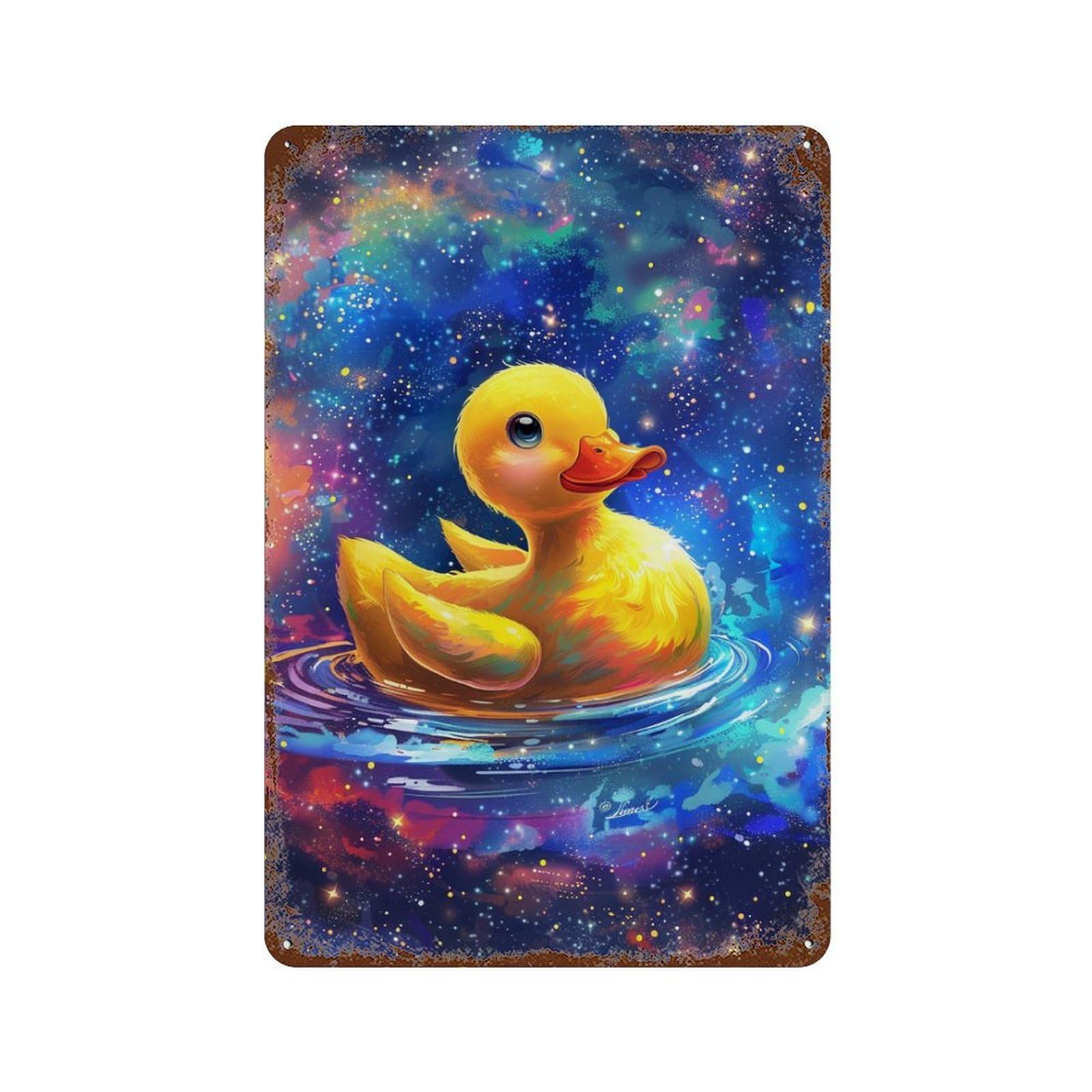 Magical Duck Pond Vintage Metal Tin Sign 11.8"x7.9", Novelty Wall Decor for Garage, Pub Or Kitchen