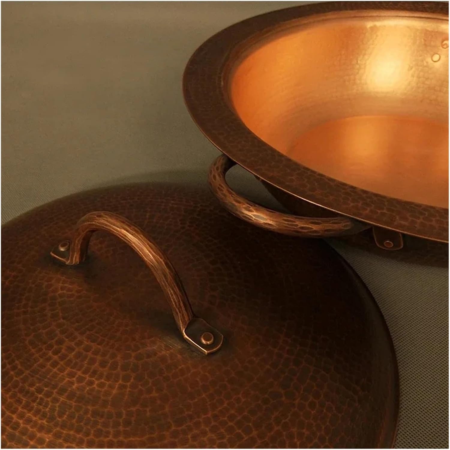 Hot Pot Home Handmade Hotpot Pure Copper Old-Fashioned Pot Dual Purpose Copper Pot for Induction Cooker and Gas Pots Cookware Copper Pot