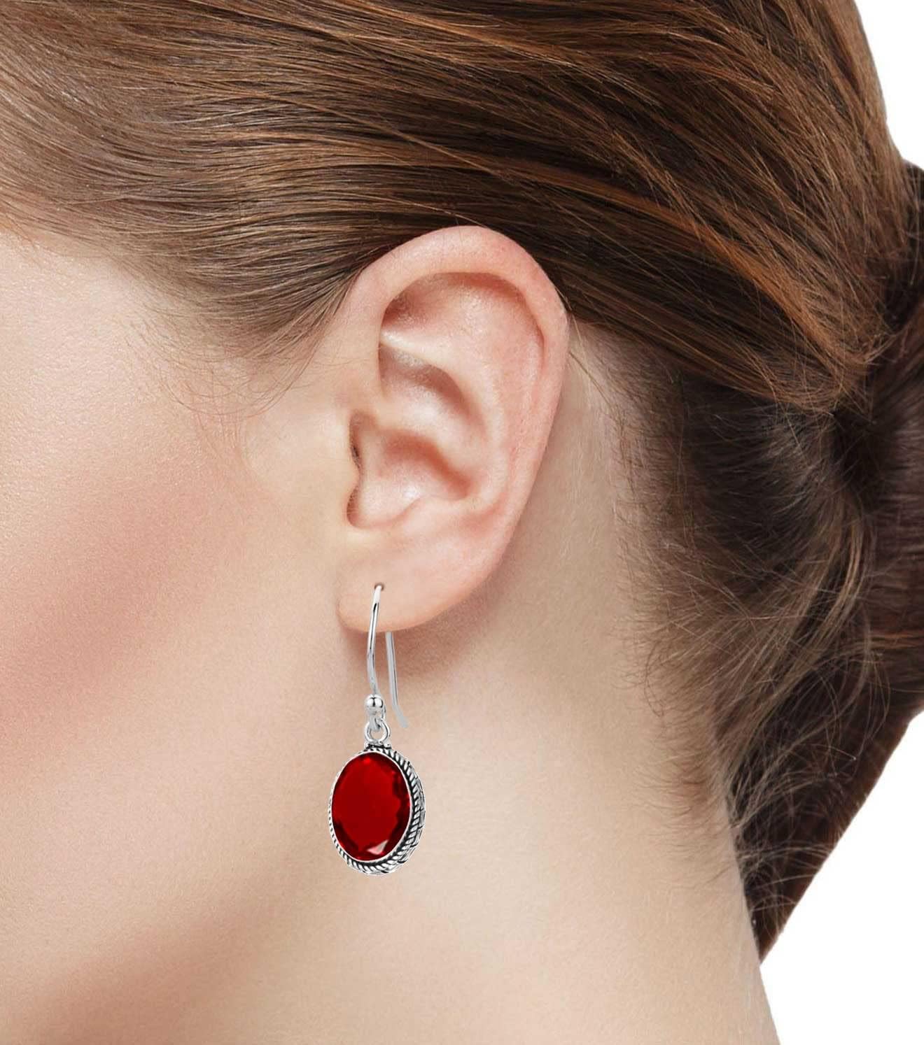 Amber, Onyx, Lapis, Moonstone Oval Handmade Drop Dangle Earring Genuine 925 Sterling Silver Boho Natural Gemstone Jewelry For Women