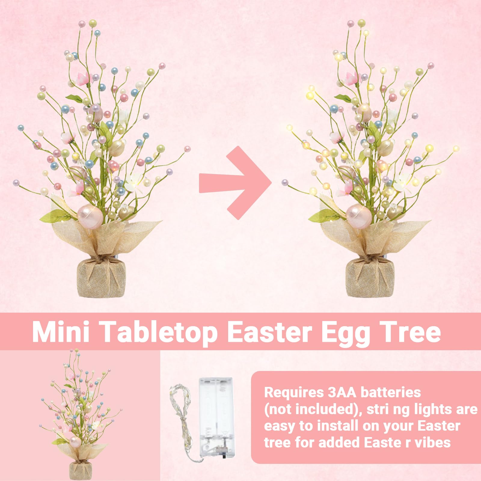 Paasboom - LED buigbare takken middelpunt | 59,6 cm