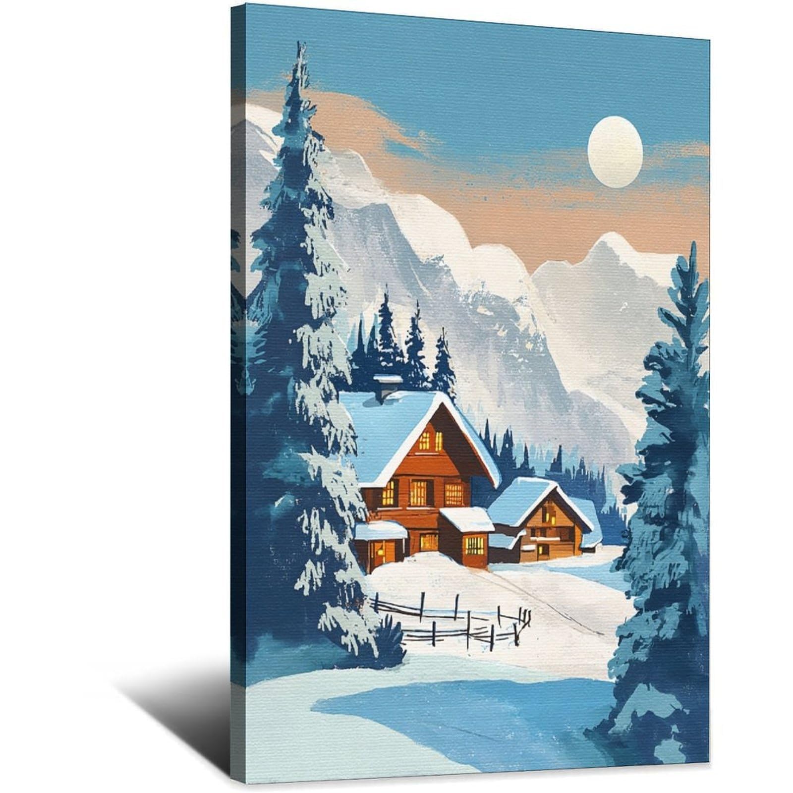 iPuzou Kitzbuhel Austria Ski Poster 20x30inch(50x75cm) Vintage Watercolor Canvas Art