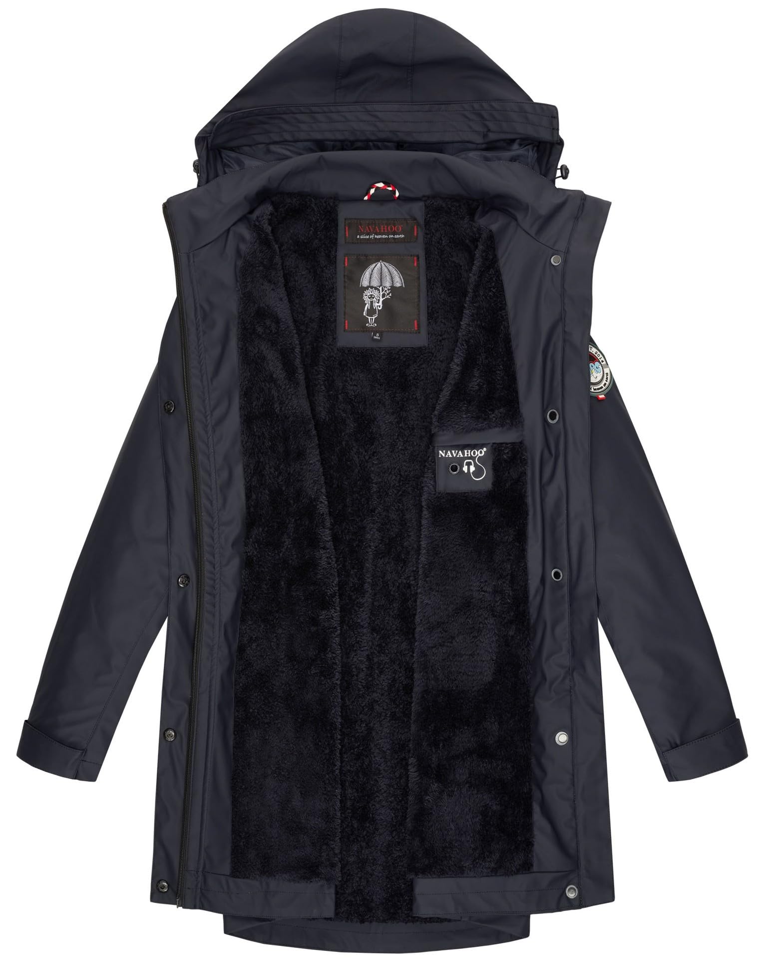 Navahoo Damen Softshell Jacke Winterjacke wasserabweisend Outdoor lang B678