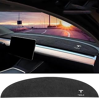 Dashboard Cover for Tesla Model 3/Y, Flannel Dash Pad Dashboard Mat Compatible with Tesla Model Y Model 3 2017-2021 2022 2023 Dashboard Decorative Interior Auto Accessories