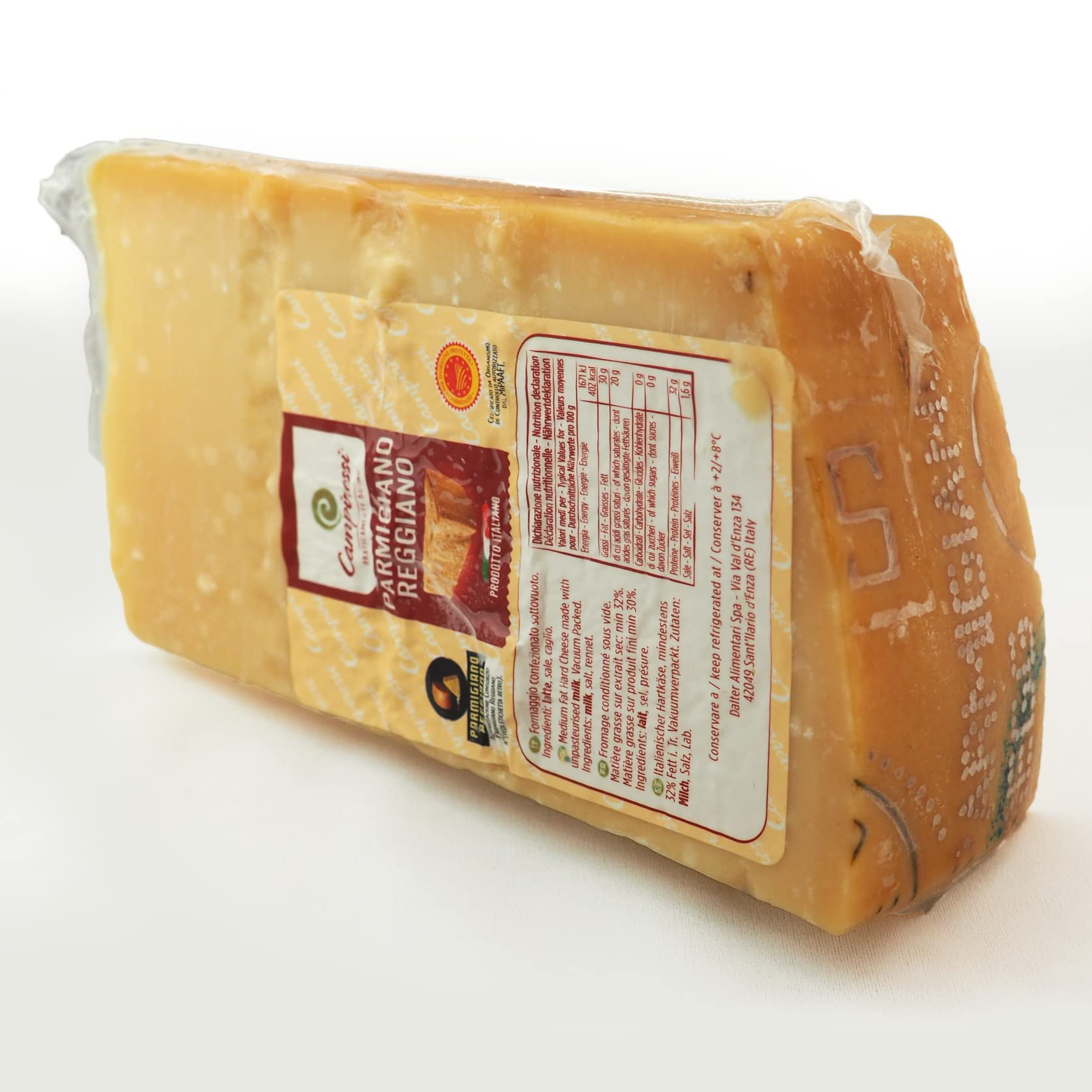 Parmesano Reggiano DOP 24 meses cuña 1 kg Parmigiano Origen italiano Queso