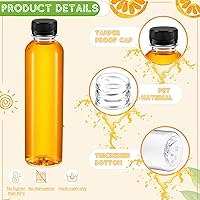 Vista 3 de Dandat 50 botellas de plástico transparente de 10 onzas con tapas, botellas sensoriales vacías reutilizables a granel desechables para jugos, beber