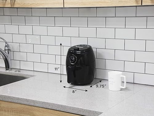 Miniatura 7 de Elite Gourmet EAF0201X Freidora eléctrica de aire caliente compacta personal que ahorra espacio, sin aceite, cocina saludable, temporizador y