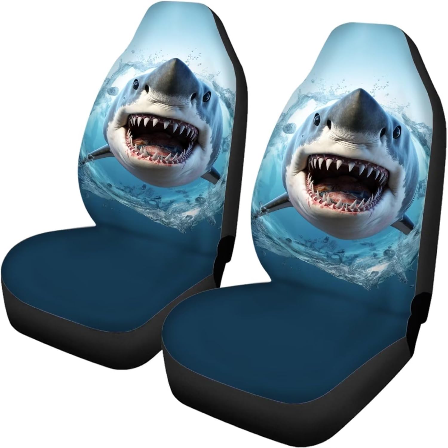 DISNIMO Car Seat Cover Blue Shark Seat Cover Protector Front Seat Only,Universal fit Most Car Van Truck Sedan SUV, Bucket Seat Cover for Women Men