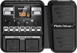 flatsons Pedal De Guitarra Multiefeitos Kmf-1, Processador Elétrico 18 Amp/Caixa Com 77 Efeitos, 42 Ritmos Bateria, Entrada Auxiliar, Distorção, Afinador Reverberação, Looper Wah Para Ambientes Inte