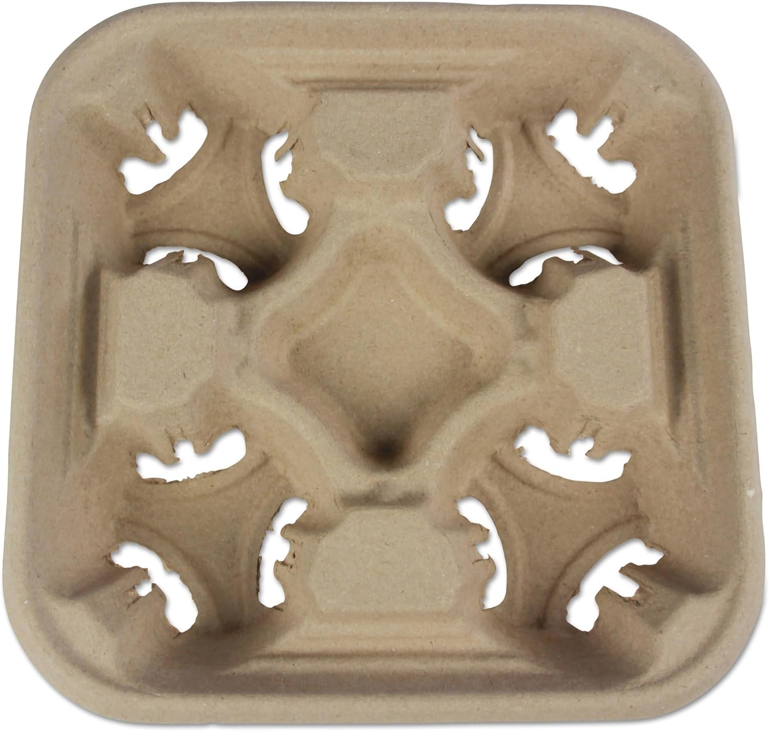 Boardwalk® 4-Cup Trays, 2" x 8 7/8", Kraft, Pack of 300 Trays