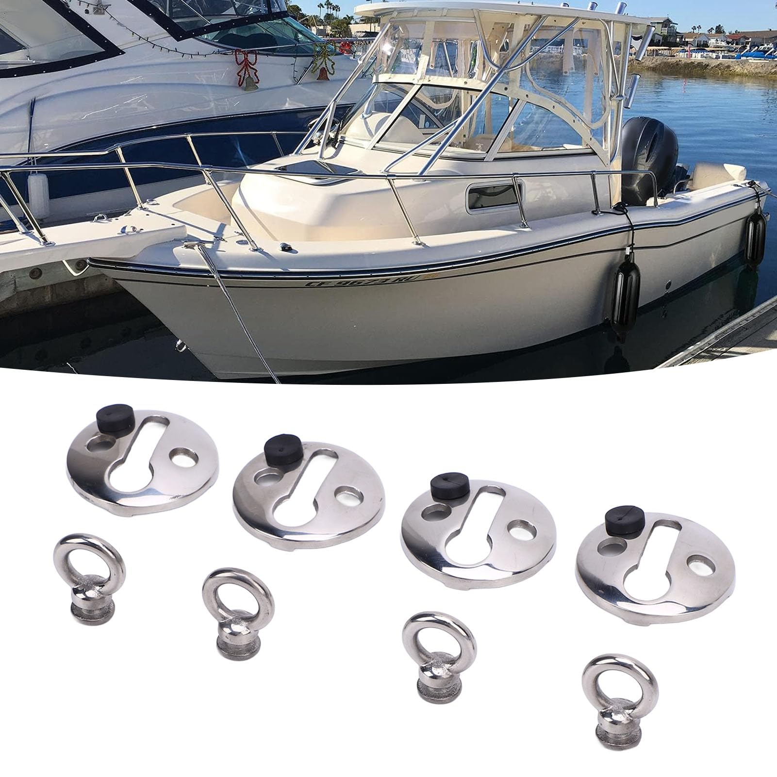 Ganchos Para Defensas De 4PCS Liberación Rápida Acero Inoxidable Pulido Sujetadores Compatibles Con Cuerdas Hasta 0 41 Pulgadas Ideales Para Accesorios Náuticos Como Redes De Pesca O Neveras