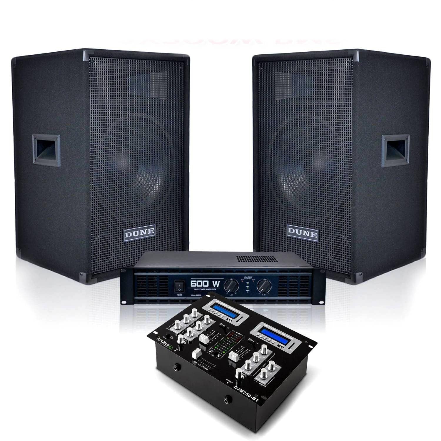 Pack Sono Pro 2 Enceintes + ampli stéréo 2x200 WRMS + DJM250-BT
