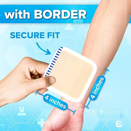 Miniatura 5 de JJ CARE Apósito hidrocoloide paquete de 10 vendajes hidrocoloides de 4 x 4 con borde apósito hidrocoloide autoadhesivo para heridas curación más