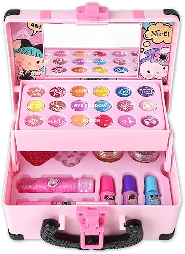 Miniatura 3 de Kit de maquillaje infantil para niñas, 32 piezas, seguro y lavable, para niñas, kit de belleza de maquillaje lavable, juego de maquillaje para niños