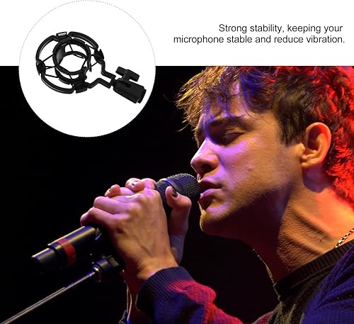 Miniatura 5 de Shockmount for Condenser Microphone Plastic Suspension Holder with Knob Vibration Dampening Mic Clip for Podcasting Music and Broadcasting