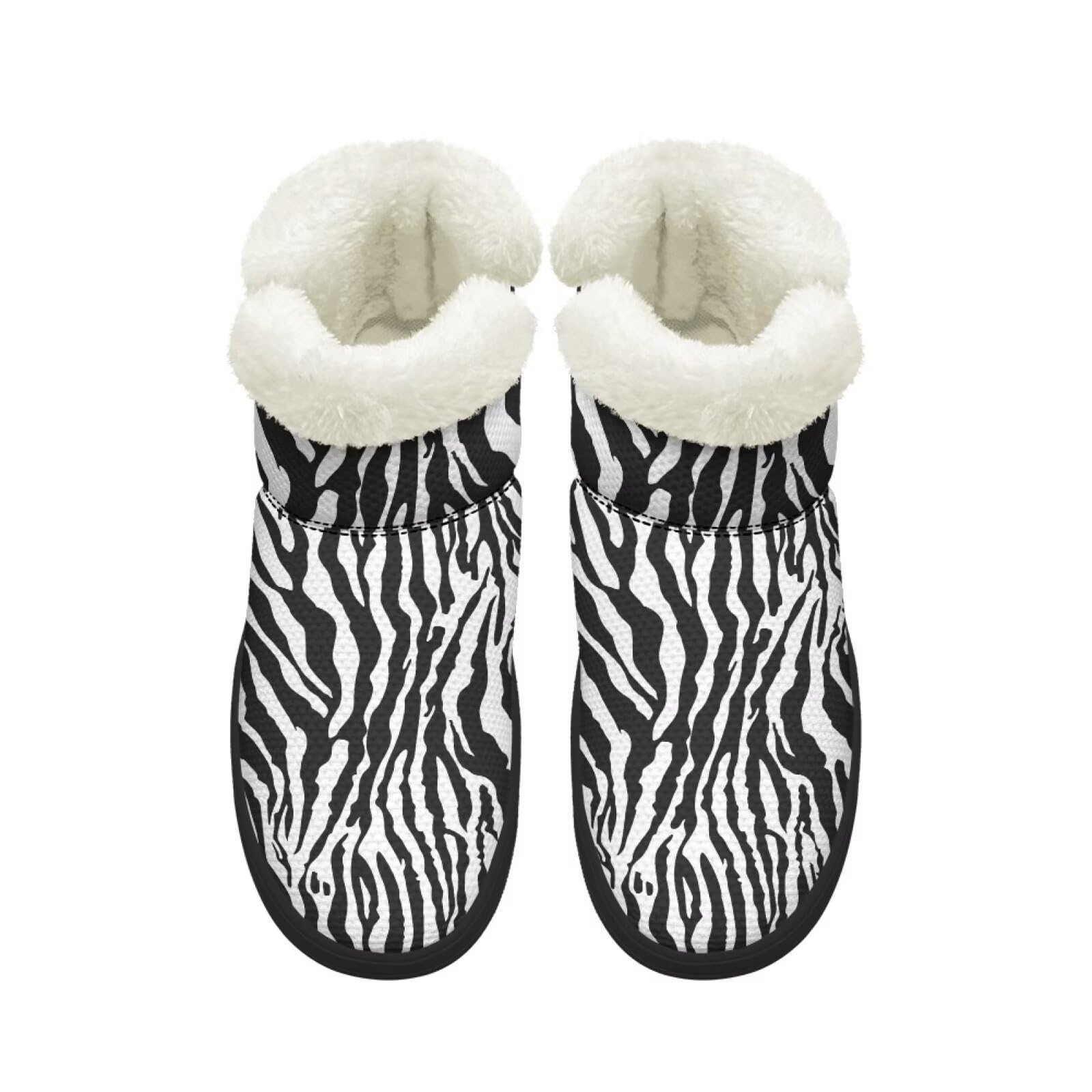 KEIAHUAN Winter Snow Boots for Women Fur Lined Warm Slip On Boots Cold Weather Outdoor Walking Booties